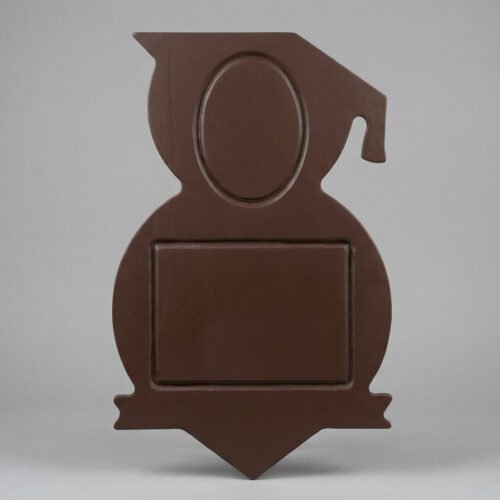 Marco Búho Vertical Madera Foto Escolar