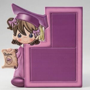 Marco Graduación Niña Toga y Birrete Vertical