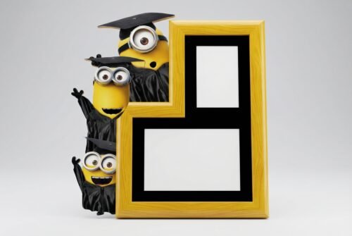 Marco Graduación Minions Birrete Foto Escolar